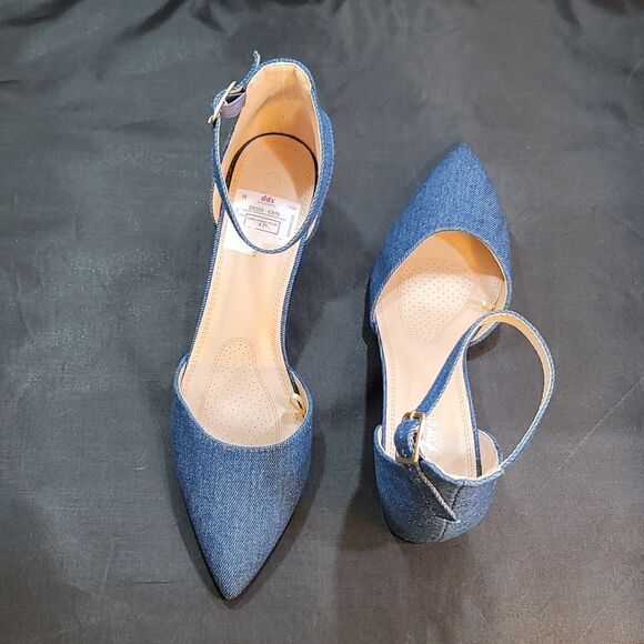 BRAND NEW WOMEN'S POINTED TOE ANKLE STRAP BUCKLE CHUNKY BLOCK HEEL SANDAL - Picture 5 of 15